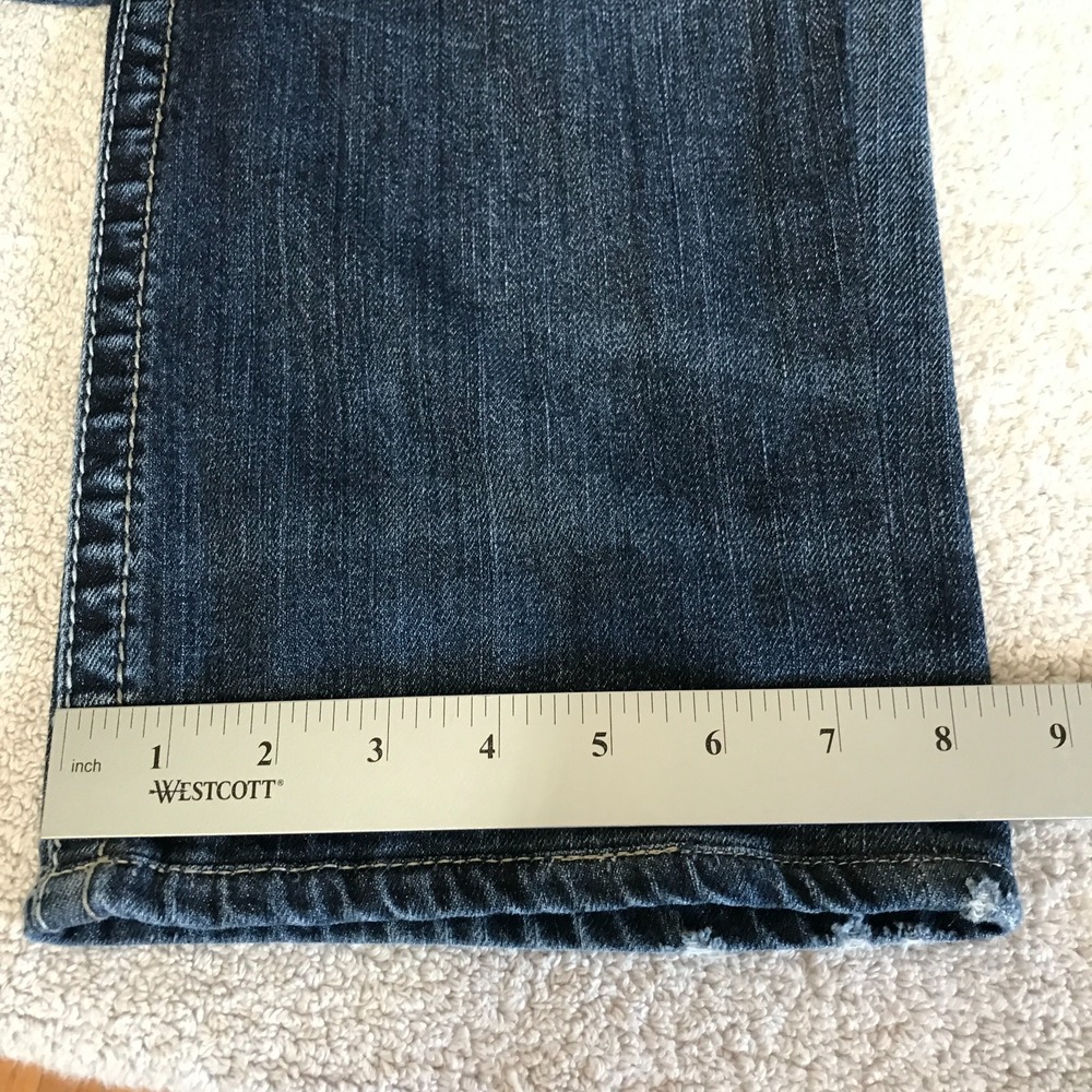 Silver Jeans Mens 42x32 (42x29) Zac Relaxed Straight Leg Stretch Blue Dark Denim - Picture 16 of 16